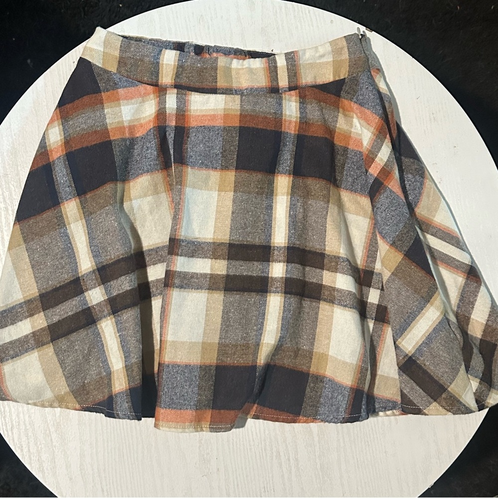 Plaid A-Line Skirt - Multicolor